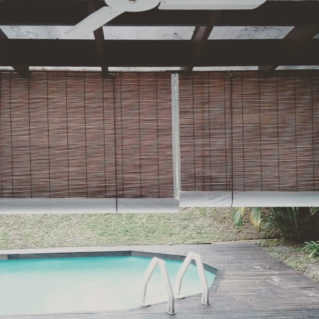 Natural Colour Bamboo Blinds With White Backing